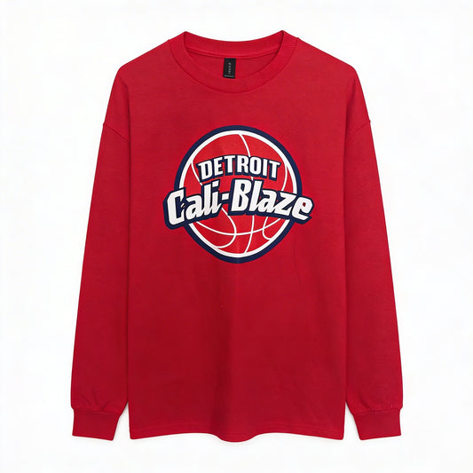 Detroit Cali-Blaze Long Sleeve Tee (Red)