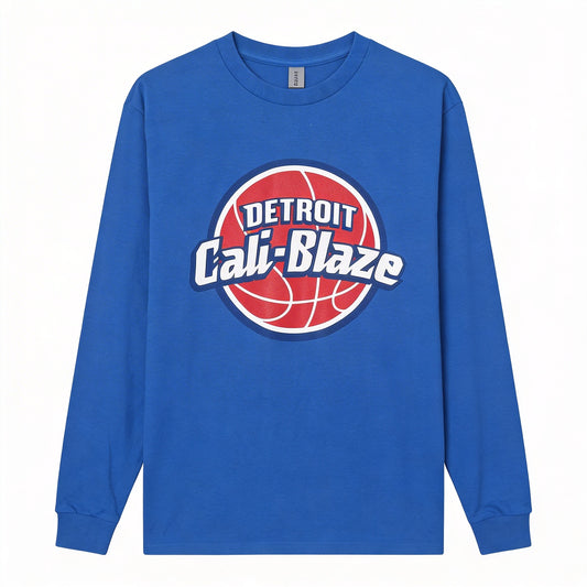 Detroit Cali-Blaze Long Sleeve Tee (Royal Blue)
